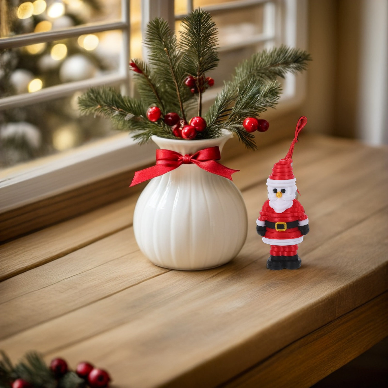 Art And Craft For Xmas - 1Set Button Art Santa Ornament DIY