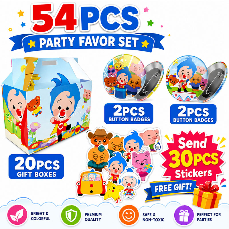 Art Craft New Year - Clown Cartoon Pattern Paper Box Brooch