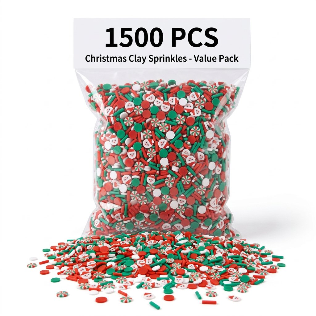 Art Craft New Year - 1500pcs Christmas Clay Sprinkles Santa Candy