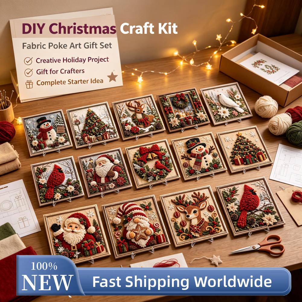 Art And Craft For Xmas - Christmas Fabric Poke Art Kit No