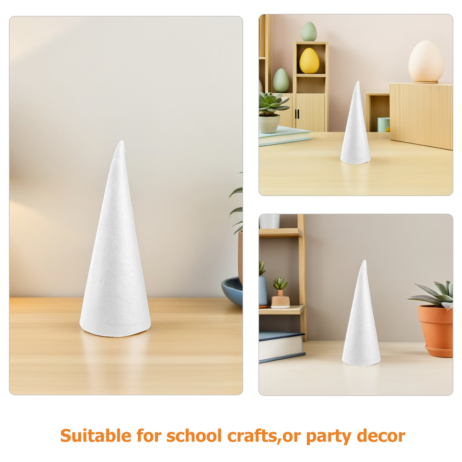 12Pcs Foam Cones White Polysty - Art And Craft For Xmas recension och pris