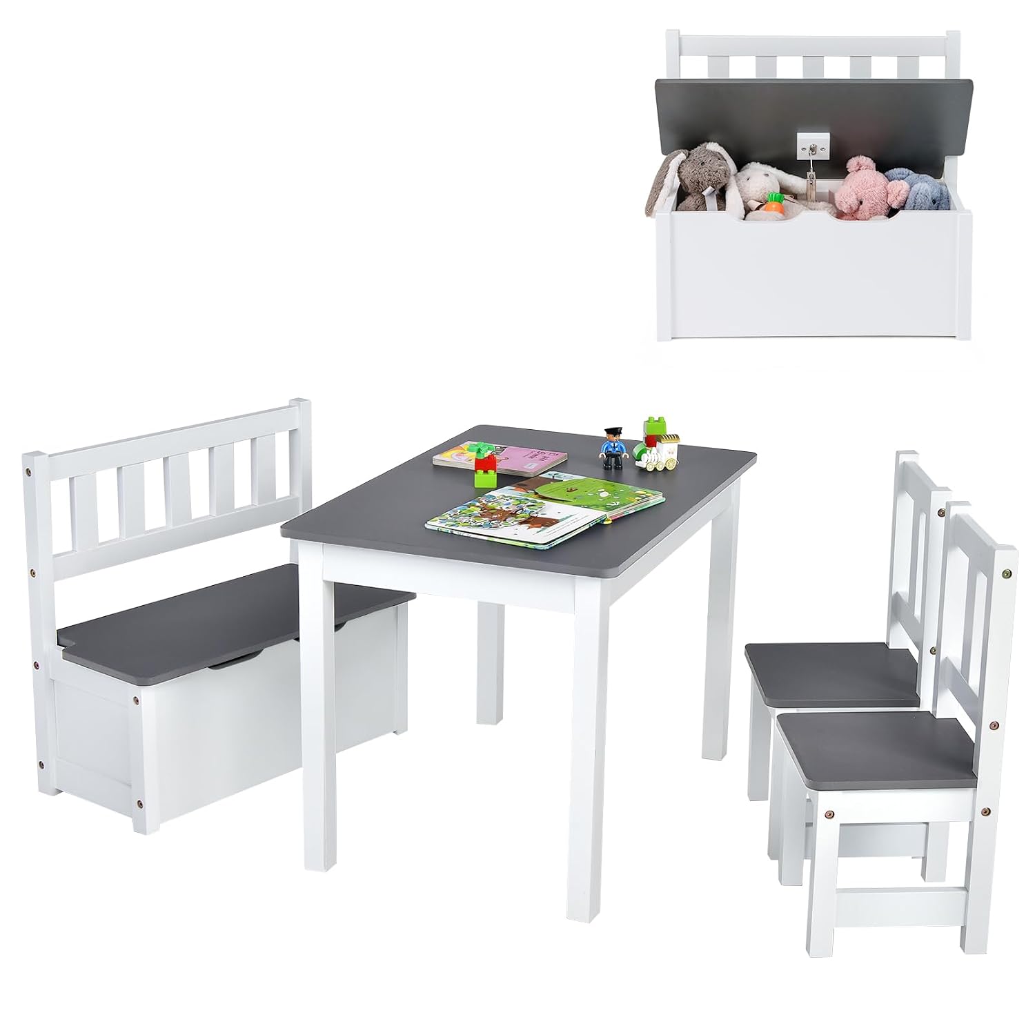 Wood Kids Table & Chair Set wi - Art Craft Toddler recension och pris