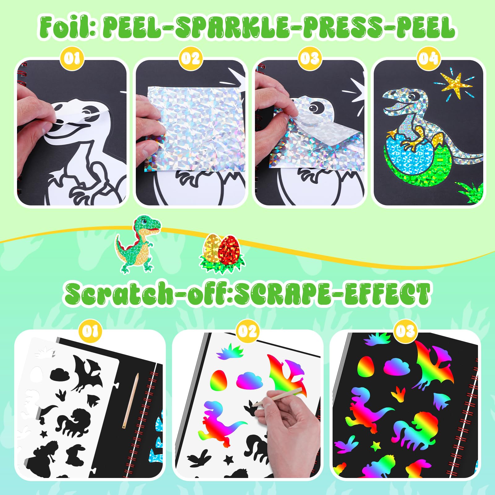 Dinosaur Scratch Art Book for  - Art Craft Dinosaurs recension och pris