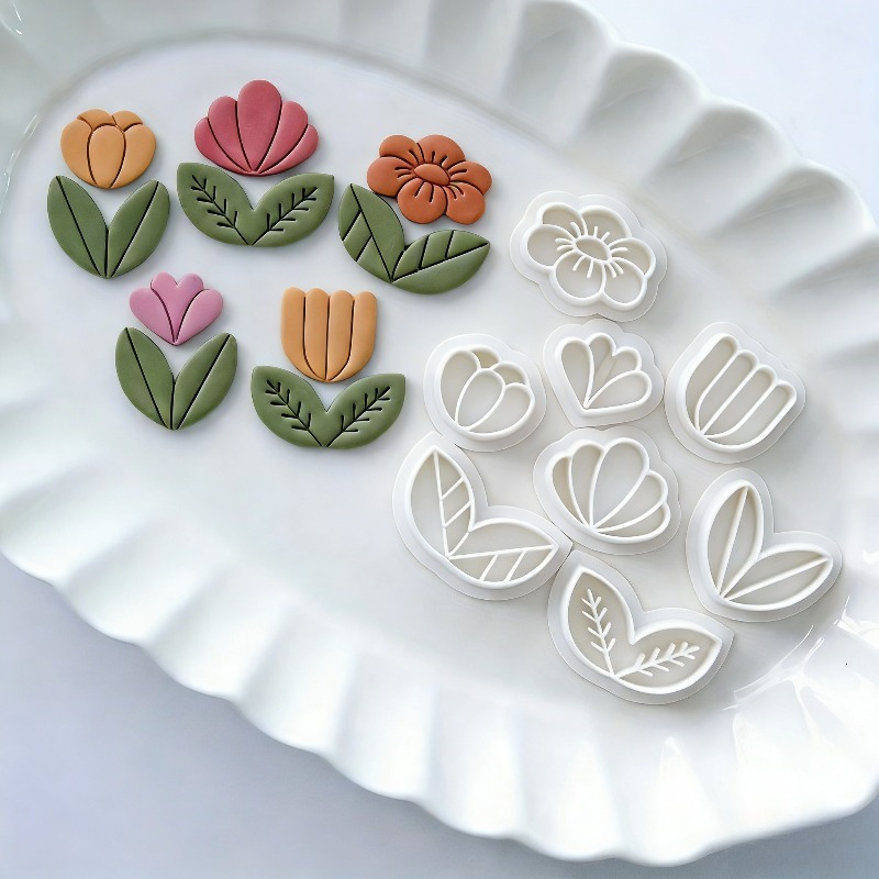 8Pcs Floral Leaf Polymer Clay  - Art Craft With Leaves recension och pris