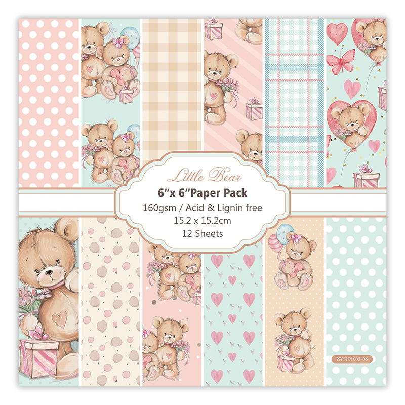 12 Sheets little bear Scrapboo - Art Craft Background recension och pris