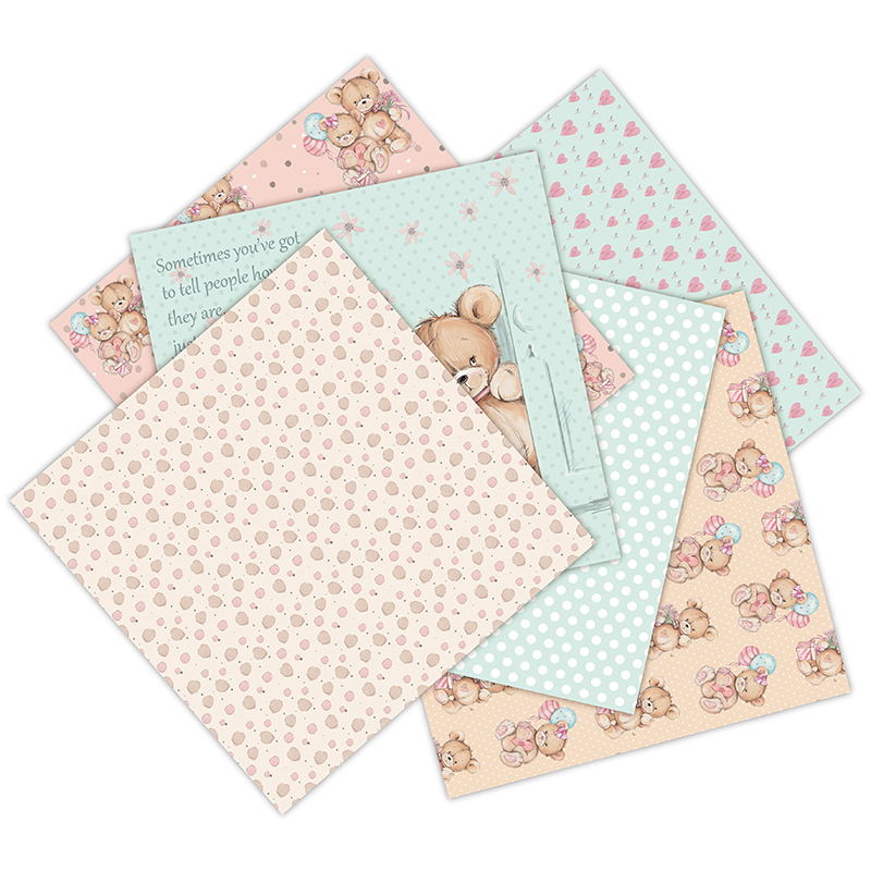 12 Sheets little bear Scrapboo - Art Craft Background recension och pris