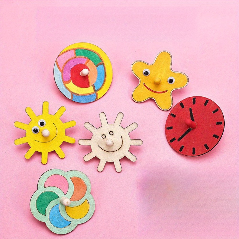 16pcs Wooden Spinning Top Craf - Art Craft Ideas For Kids recension och pris