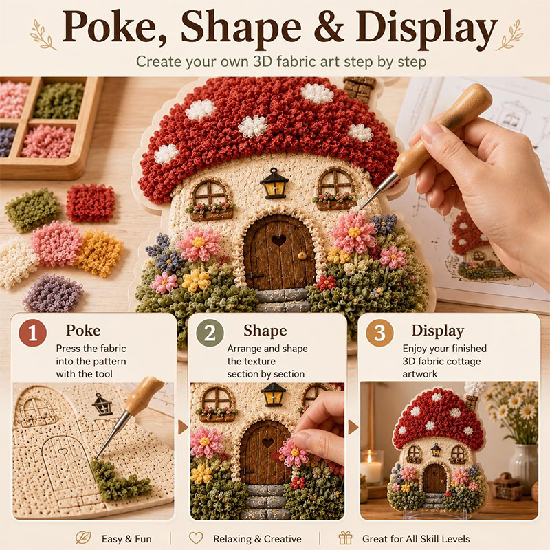 3D Mushroom House Poke Art DIY - Art Craft Us recension och pris