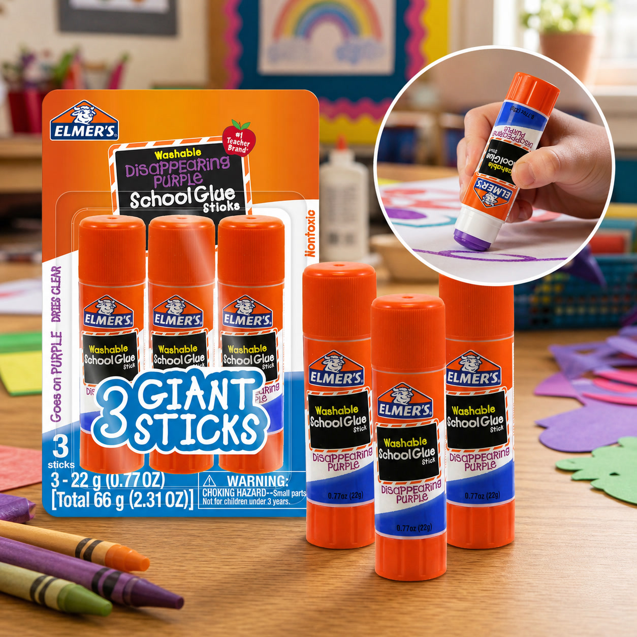 3pcs Washable Disappearing Pur - Art Craft Jumbo recension och pris