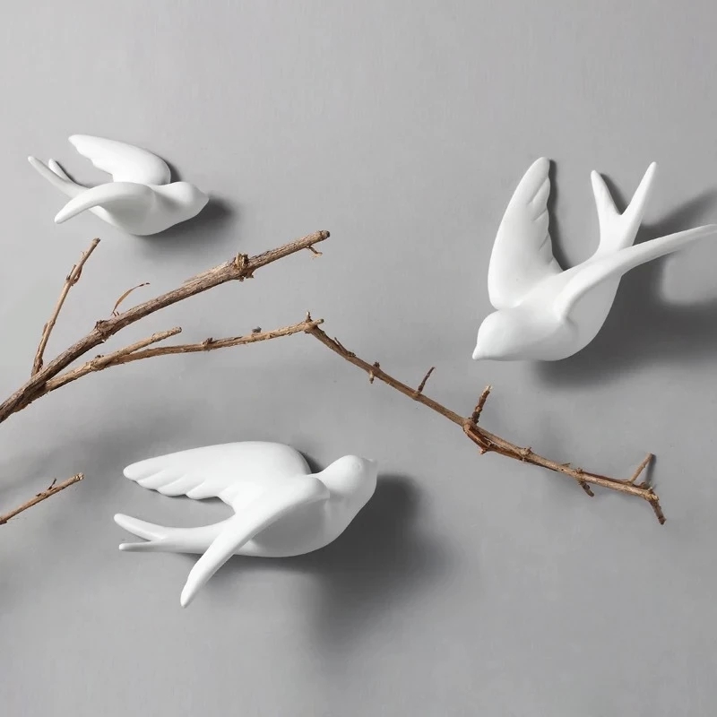 Creative Ceramic Birds Wall Ha - Art Craft Background recension och pris