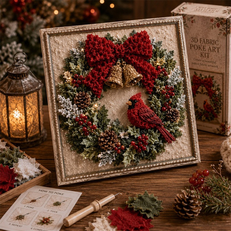 Christmas Fabric Poke Art Kit  - Art And Craft For Xmas recension och pris