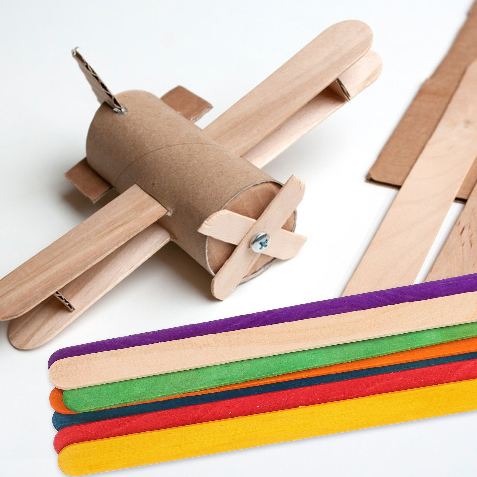 200Pcs Assorted Color Wooden I - Art Craft Jumbo recension och pris