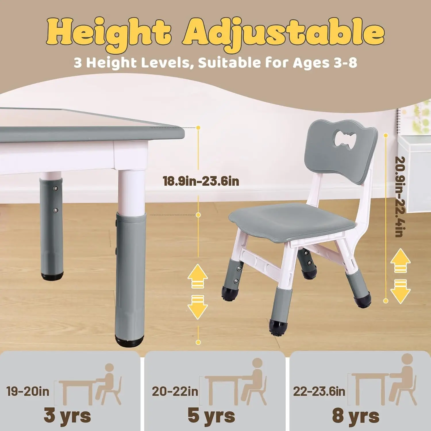 Kids Table and 4 Chairs Set fo - Art Craft Toddler recension och pris