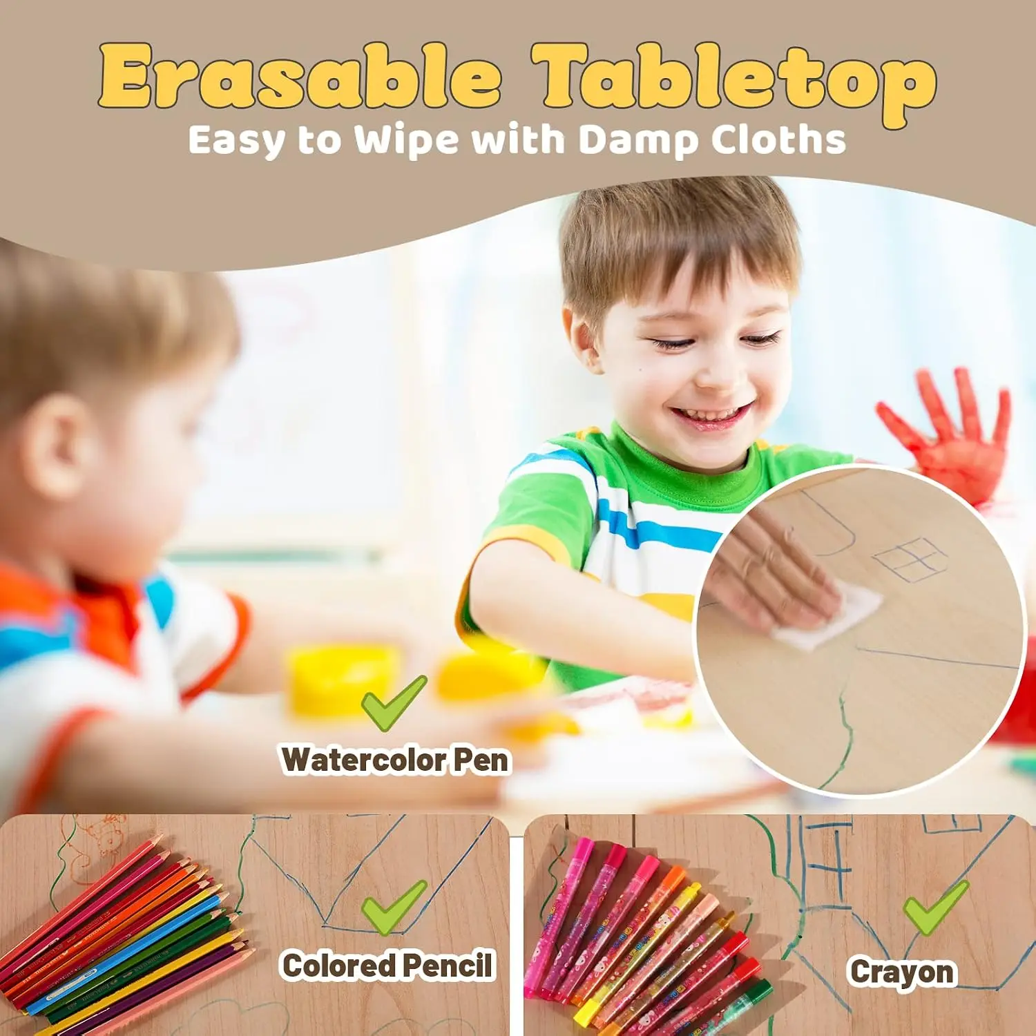Kids Table and 4 Chairs Set fo - Art Craft Toddler recension och pris