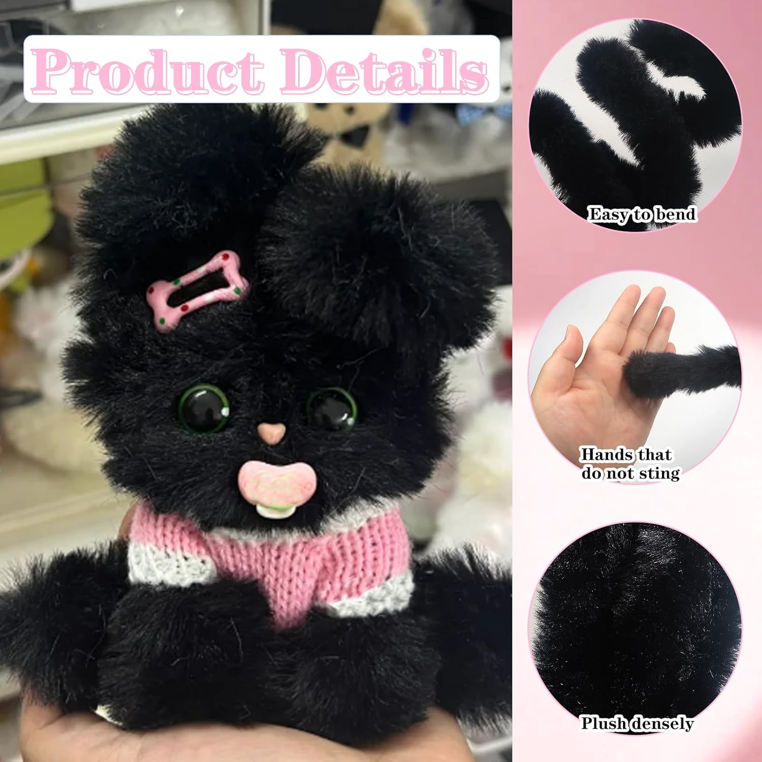 4Pcs Black Pipe Cleaners Craft - Art Craft Jumbo recension och pris