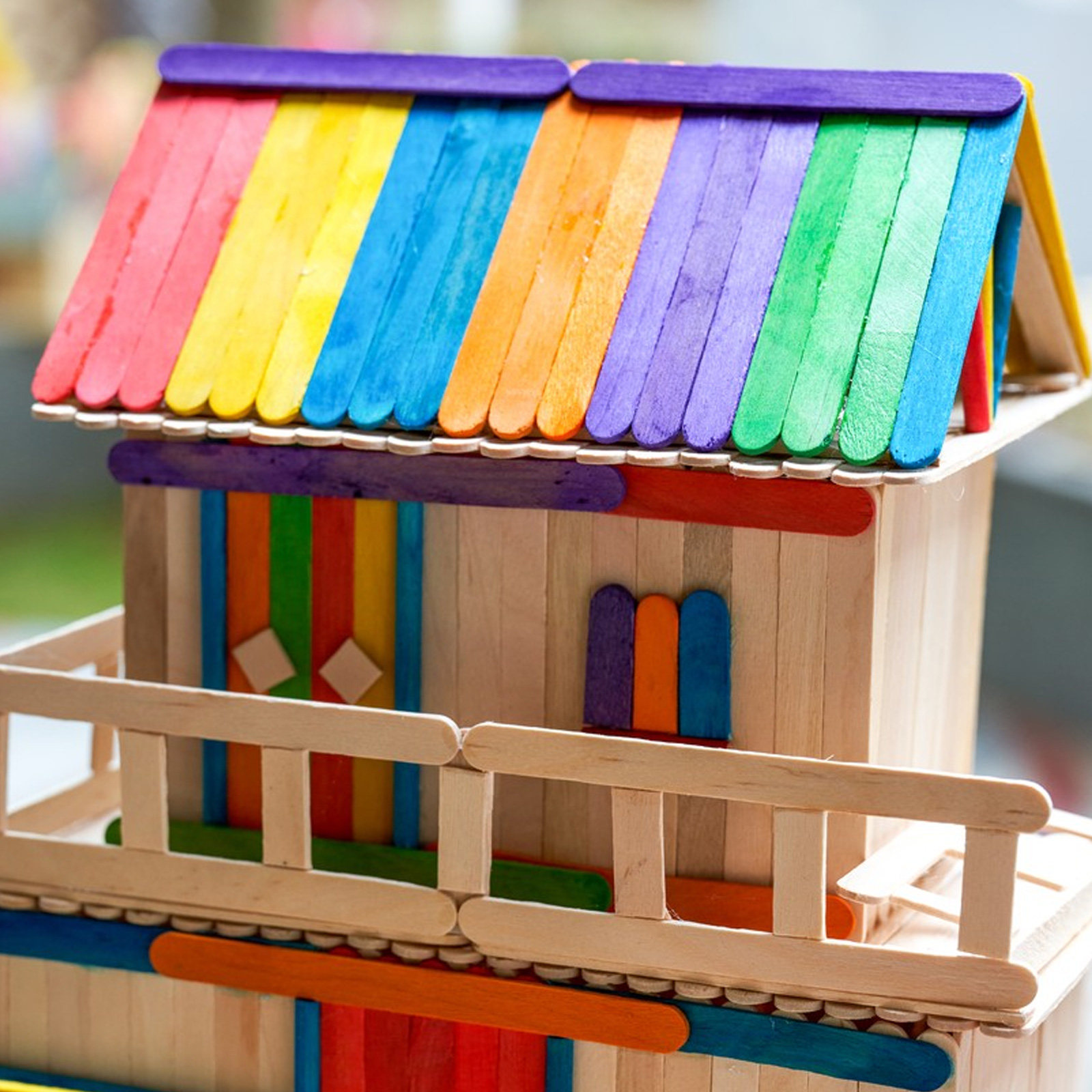 200Pcs Vibrant Colored Wooden  - Art Craft Jumbo recension och pris