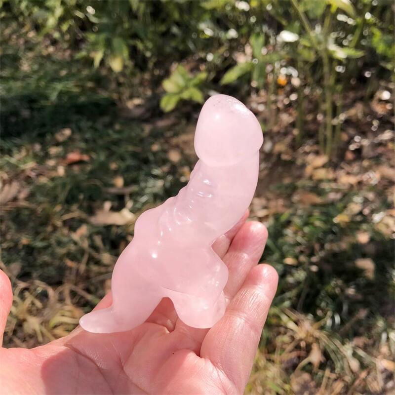 1PCS Natural Rose Quartz Carto - Art Craft Dinosaurs recension och pris